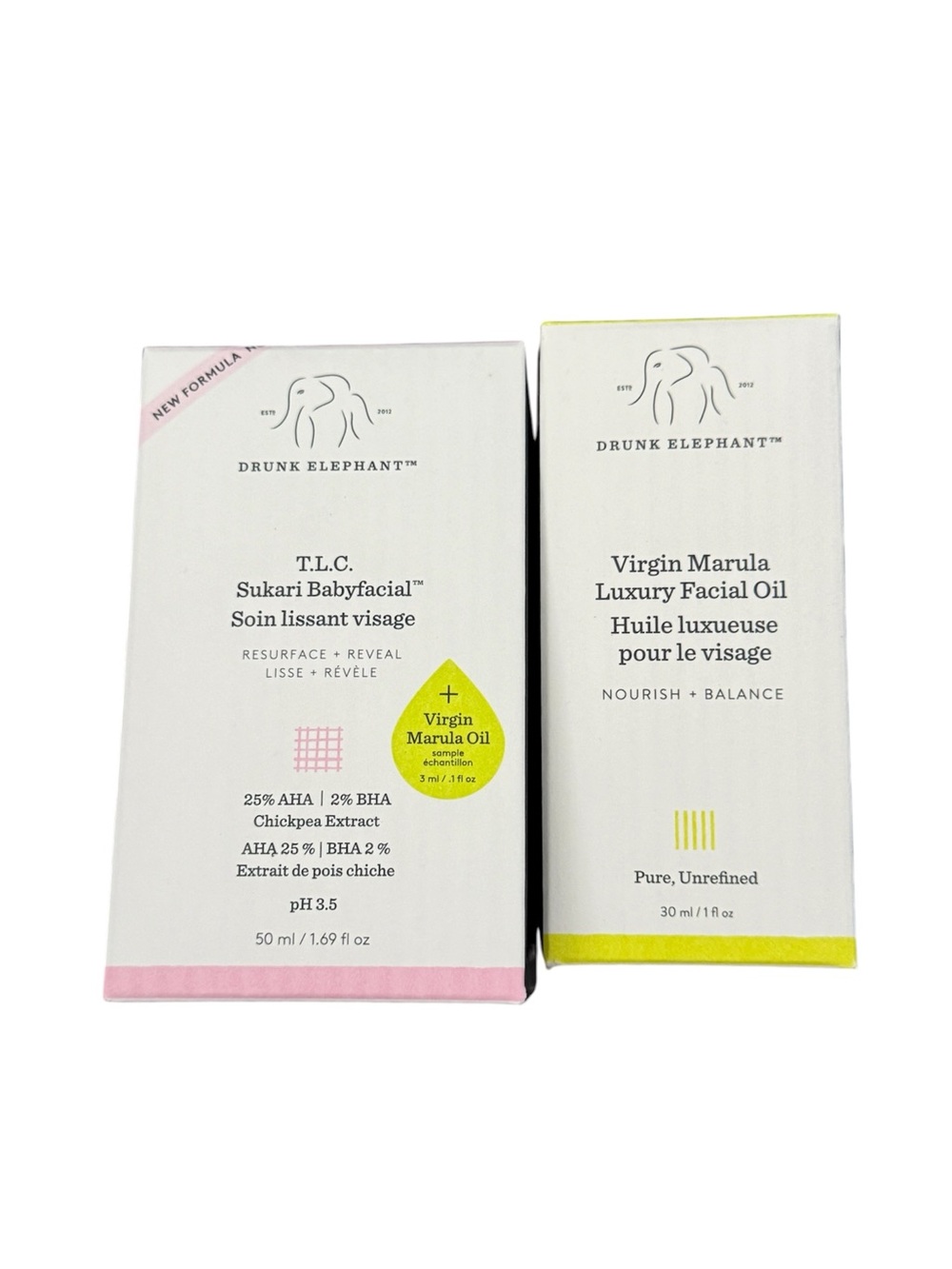 Drunk elephant T.L.C. Sukari Babyfacial Mask + Marula Oil. BRAND NEW